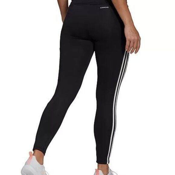 Adidas high rise black leggings women’s size L - Picture 2 of 5